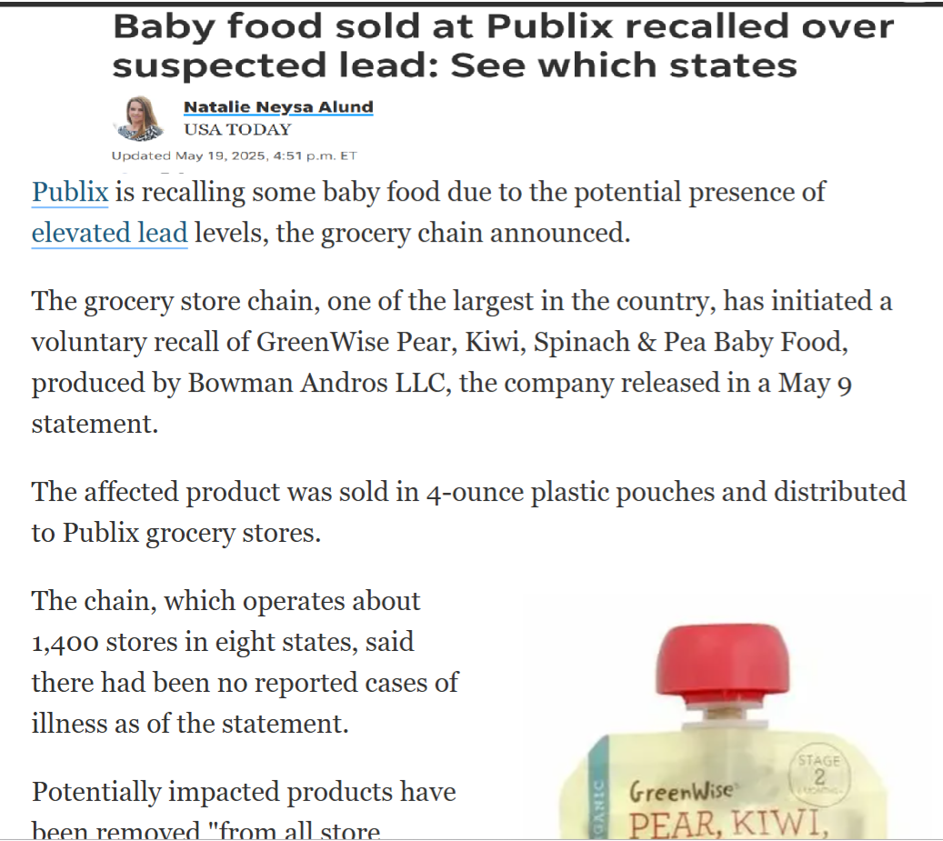 Baby Food Recall
