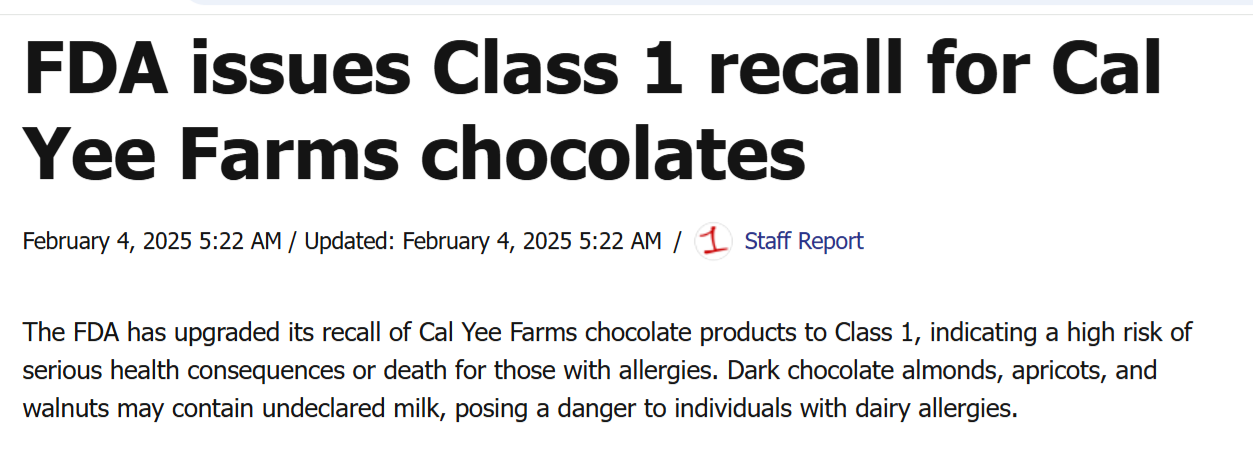 Chocolate Recall